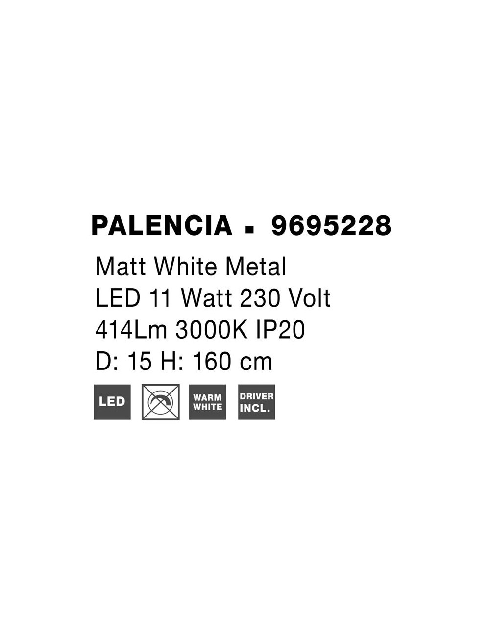 Pakabinamas šviestuvas Palencia Ø15 LED