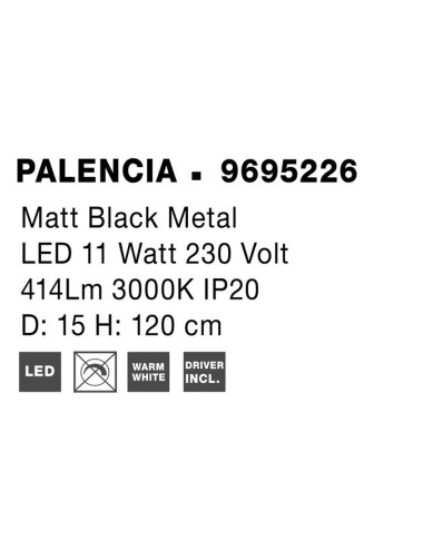 Pendant lamp Palencia Ø15 LED 9695226 | Nova Luce | TavaGaisma.lv/en