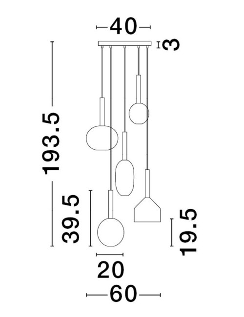Piekaramā lampa Amelia Ø60