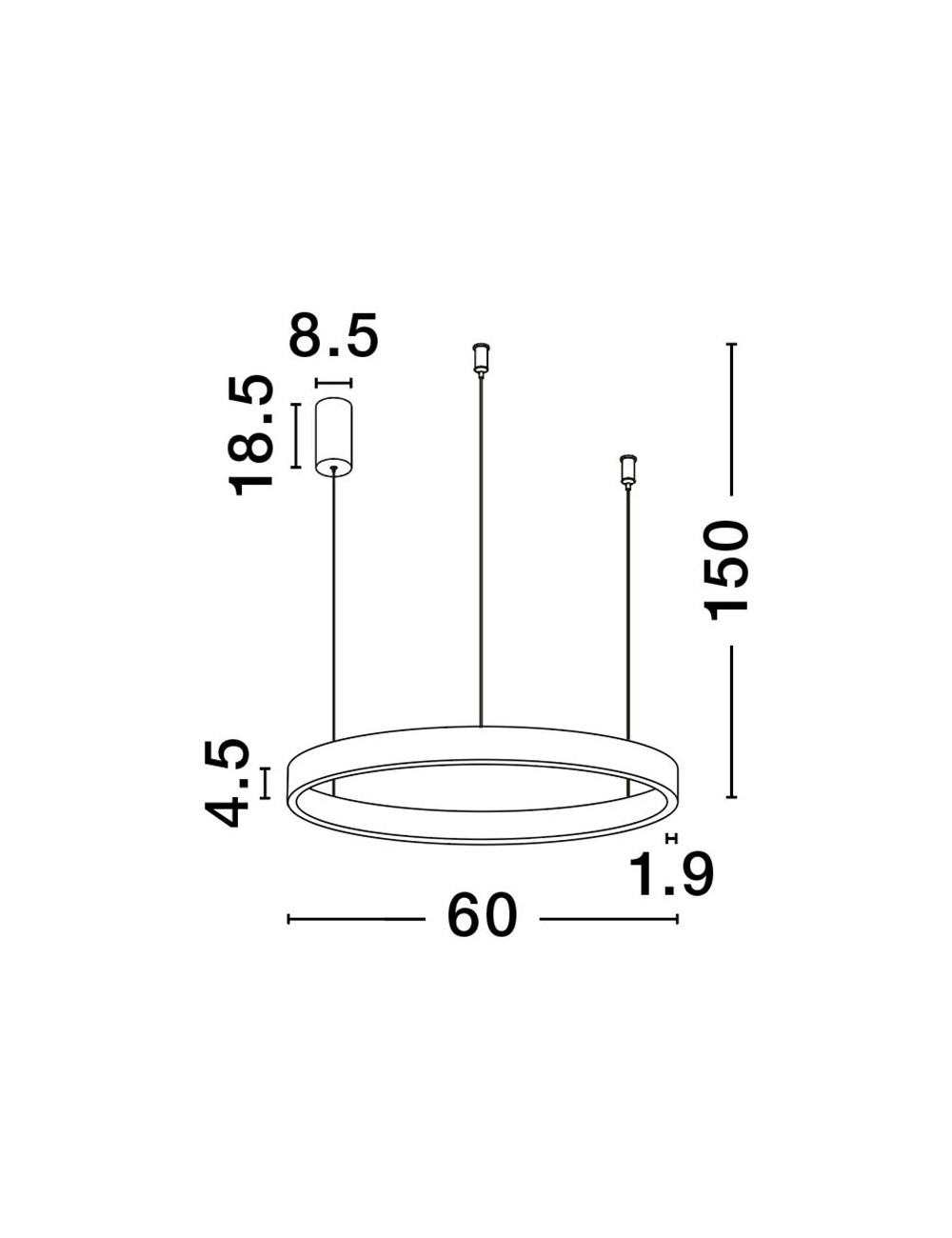 Piekaramā lampa Elowen Ø60 LED