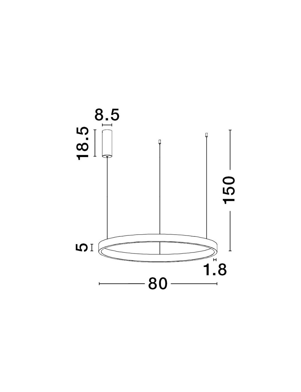 Piekaramā lampa Elowen Ø80 LED