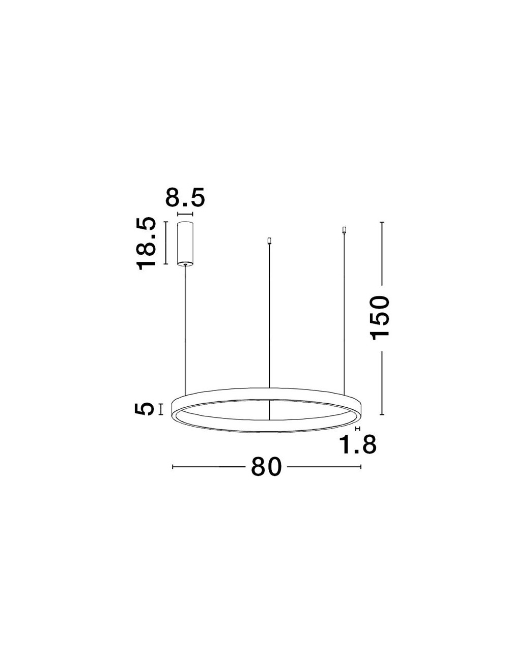 Pakabinamas šviestuvas Elowen Ø80 LED