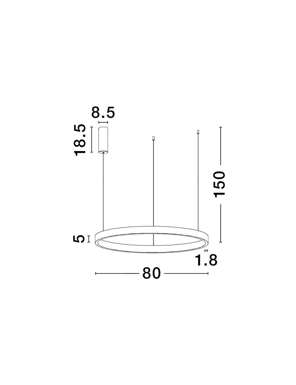 Piekaramā lampa Elowen Ø80 LED