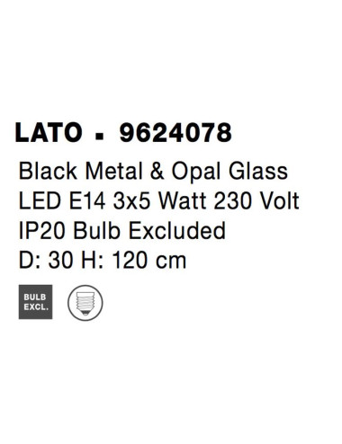 Pendant lamp Lato Ø30 9624078 | Nova Luce | TavaGaisma.lv/en