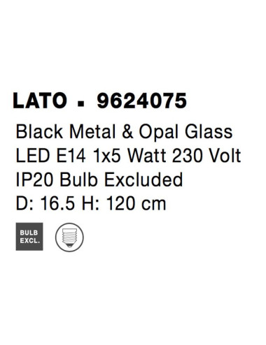 Nova Luce Piekaramā lampa Lato Ø16,5 9624075 | TavaGaisma.lv