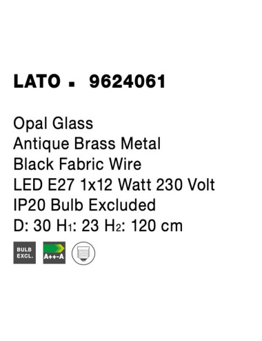 Nova Luce Piekaramā lampa Lato Ø30 9624061 | TavaGaisma.lv