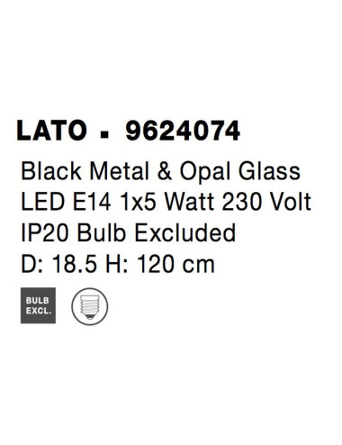 Pendant lamp Lato Ø18,5 9624074 | Nova Luce | TavaGaisma.lv/en