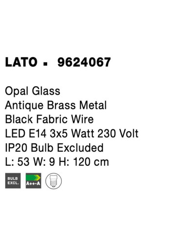 Ripplamp Lato 9624067 | Nova Luce | TavaGaisma.lv/et