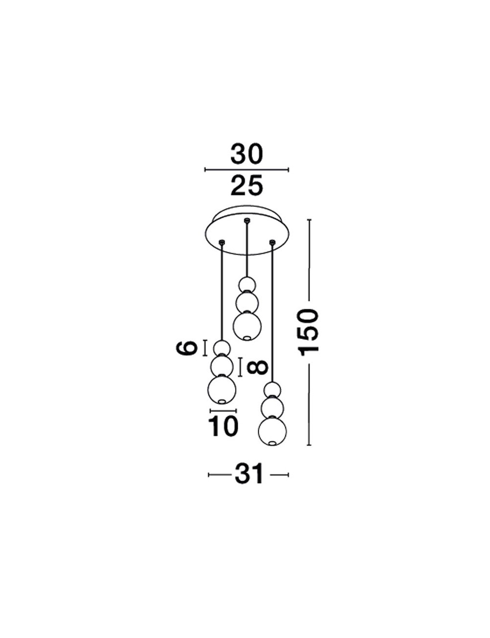 Pendant lamp Perla Ø31 LED