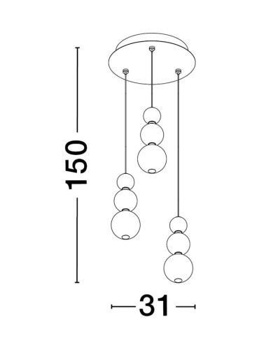 Piekaramā lampa Perla Ø31 LED