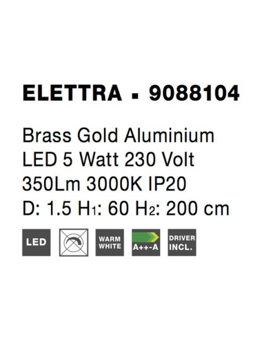 Pakabinamas šviestuvas Ellettra Ø1,5 LED 9088104 | Nova Luce | TavaGaisma.lv/lt