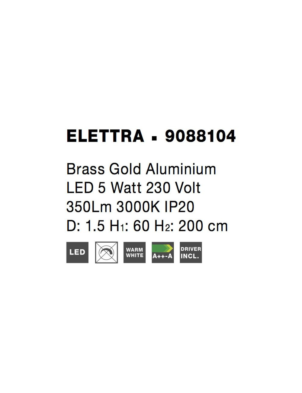 Pakabinamas šviestuvas Ellettra Ø1,5 LED