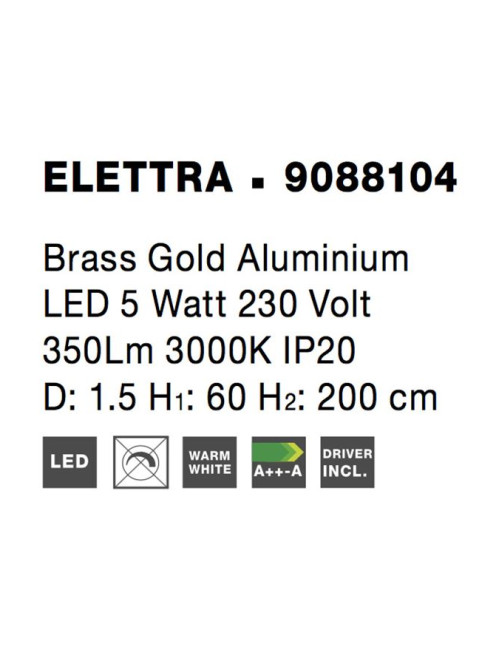 Pendant lamp Ellettra Ø1,5 LED