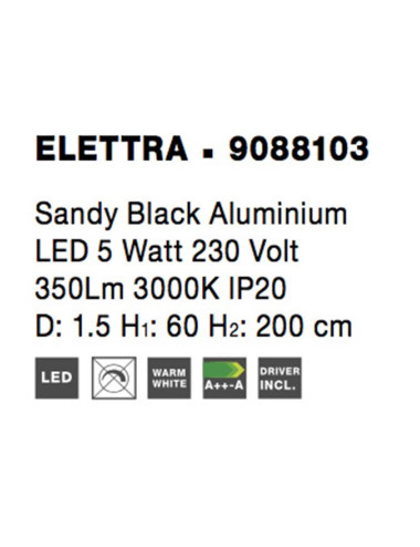Nova Luce - Ellettra Ø1,5 LED 9088103 piekaramā lampa | TavaGaisma.lv