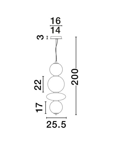 Nova Luce - Navi Ø25,5 LED 9186952 piekaramā lampa | TavaGaisma.lv