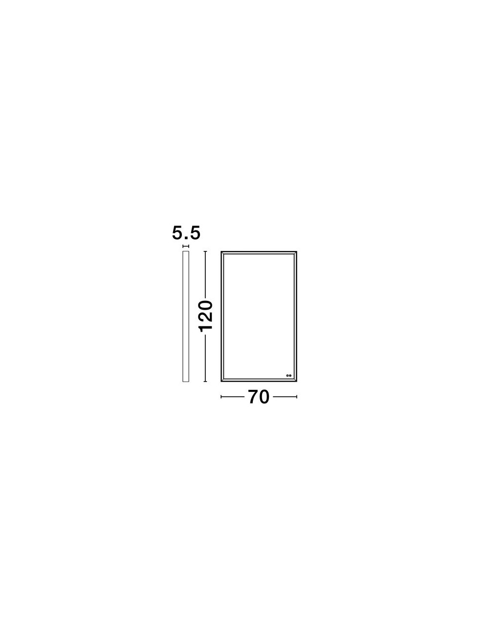 Spiegel Ambor IP44 LED 70x5.5x120 cm