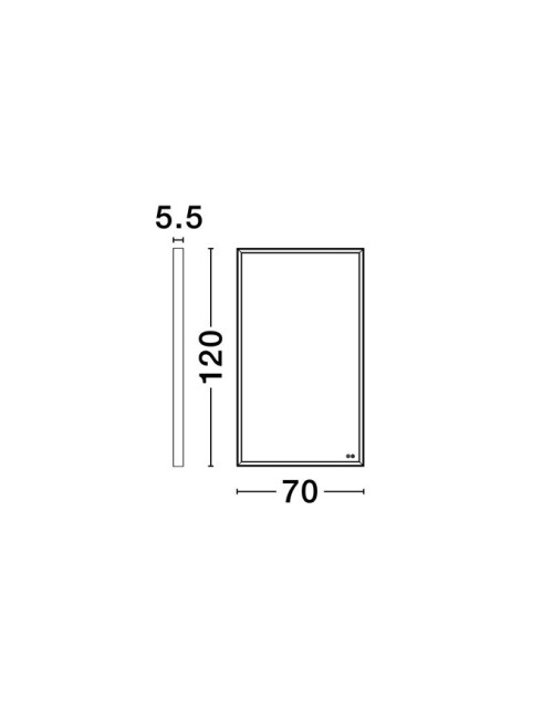 Spiegel Ambor IP44 LED 70x5.5x120 cm