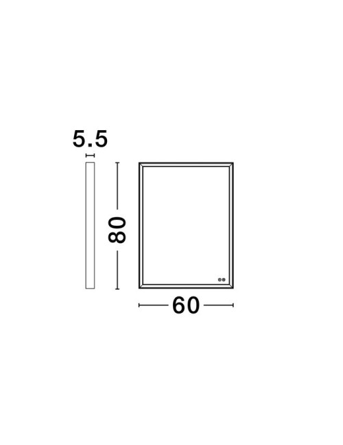 Spogulis Ambor IP44 LED 60x5.5x80 cm