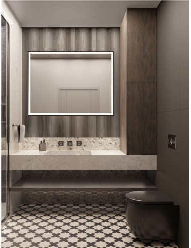 Mirror Ambor IP44 LED 60x5.5x80 cm