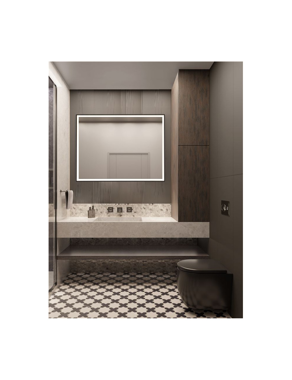 Peegel Ambor IP44 LED 60x5.5x80 cm