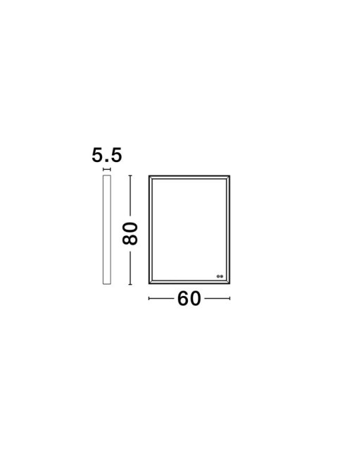 Spogulis Ambor IP44 LED 60x5.5x80 cm
