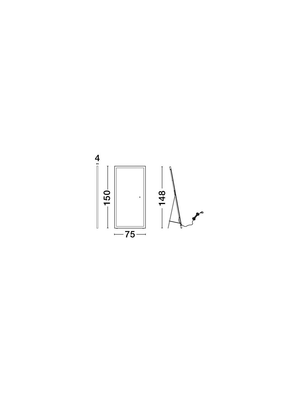 Mirror Adon IP44 LED 75x4x150 cm