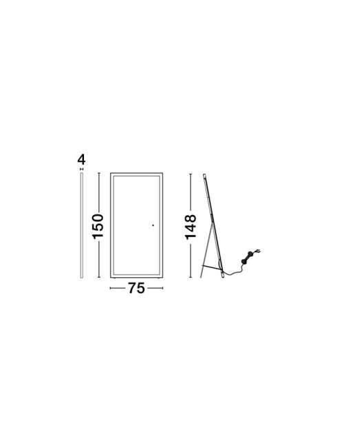 Spiegel Adon IP44 LED 75x4x150 cm