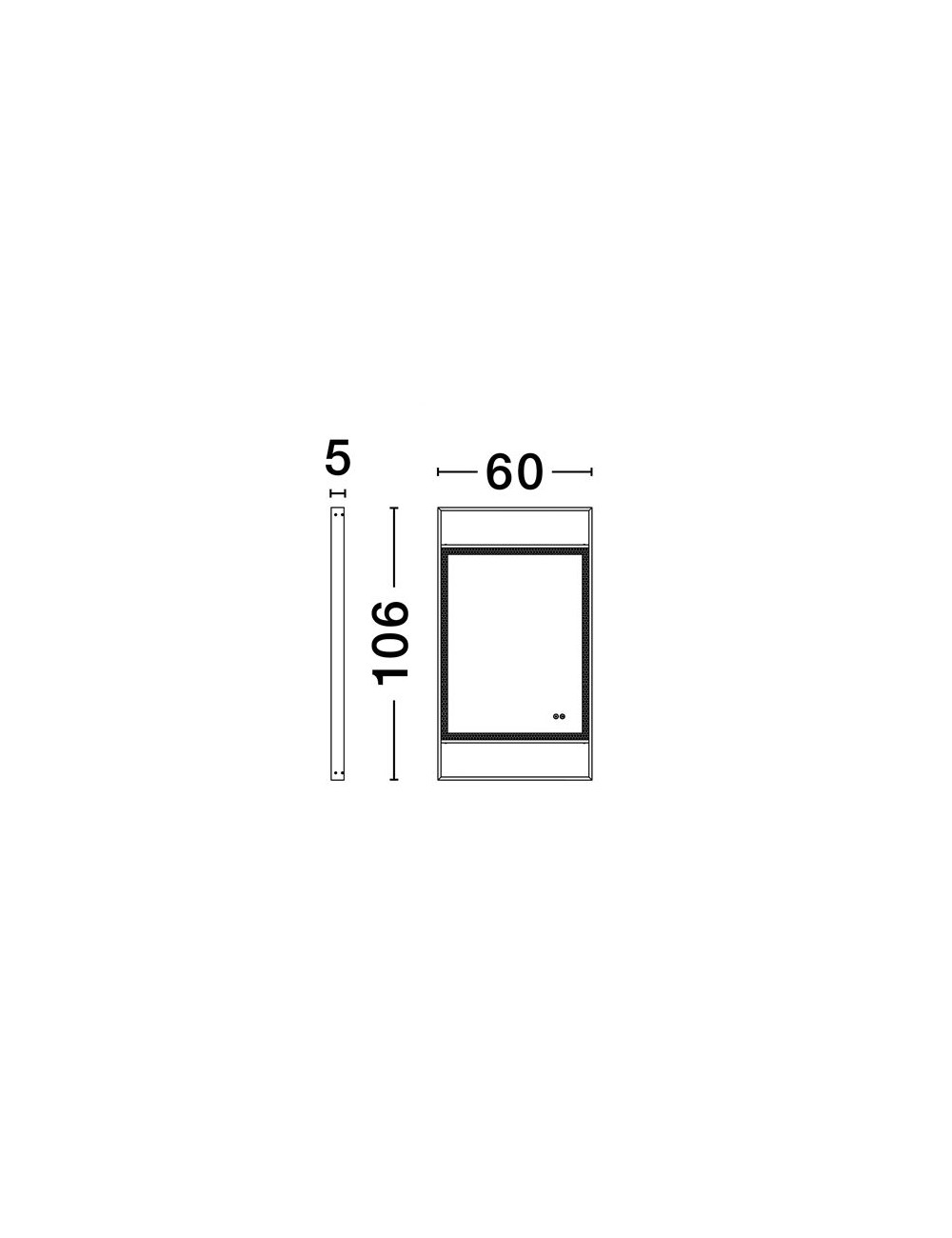 Mirror Doul IP44 LED 60x5x106 cm