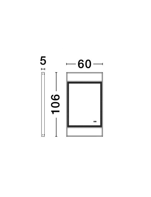 Spiegel Doul IP44 LED 60x5x106 cm