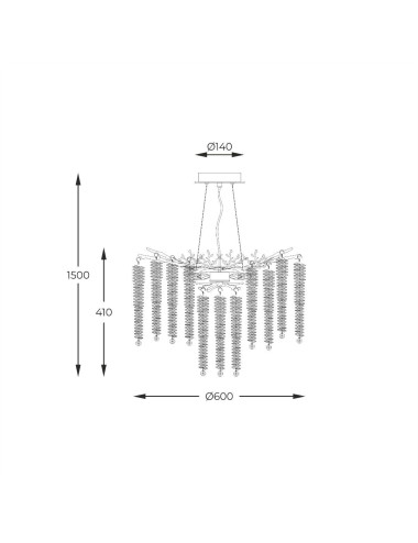 Chandelier Dijon Ø60 MD3720-1-EGN | Zuma Line | TavaGaisma.lv/en