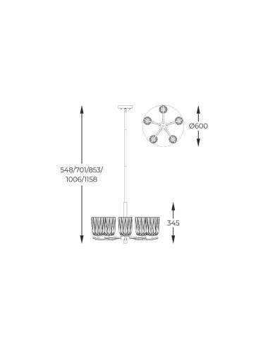 Chandelier Tazza Ø60 P0590-05B-V7AC | Zuma Line | TavaGaisma.lv/en