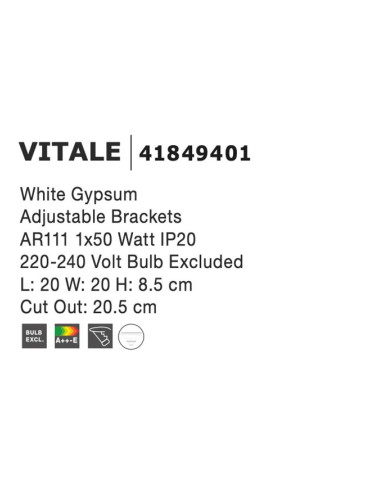 Nova Luce Встраиваемая лампа Vitale Ø20 41849401 | TavaGaisma.lv/ru