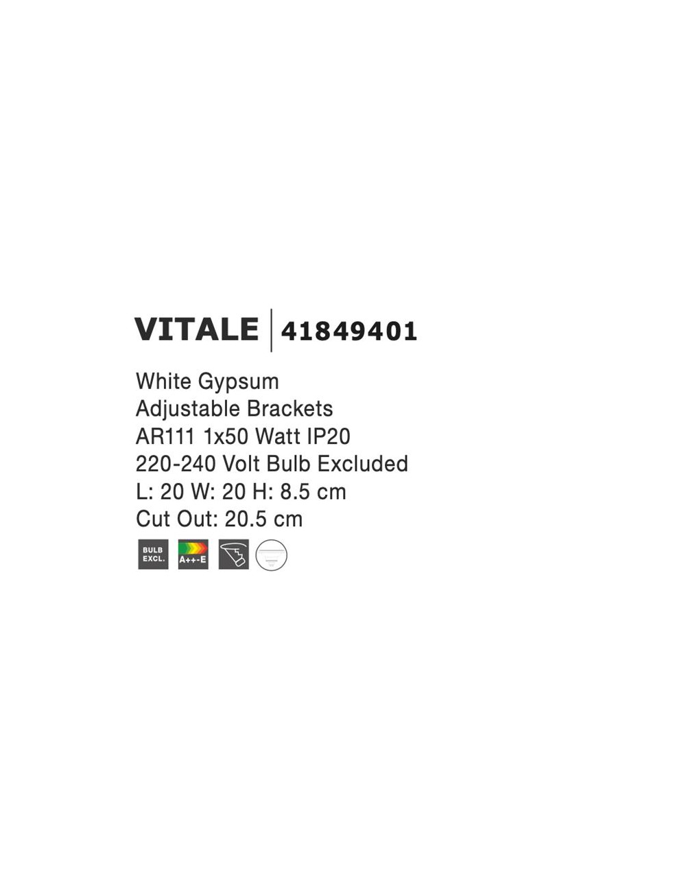 Įmontuojamas šviestuvas Vitale Ø20