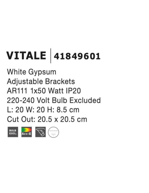 Встраиваемая лампа Vitale