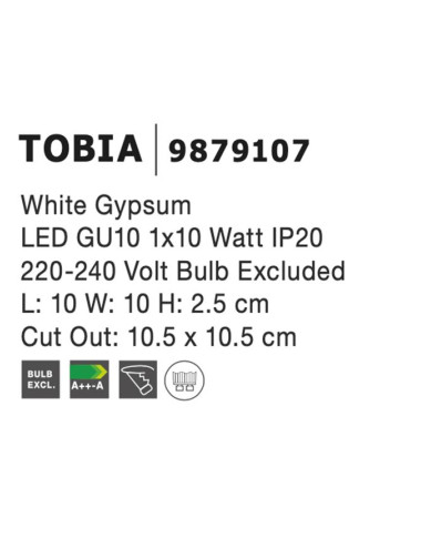 Nova Luce - Tobia 9879107 iebūvējamā lampa | TavaGaisma.lv