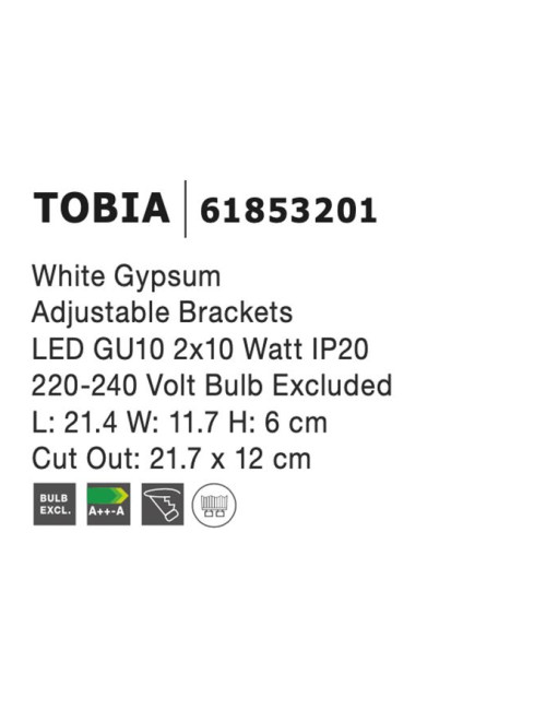 Iebūvējama lampa Tobia