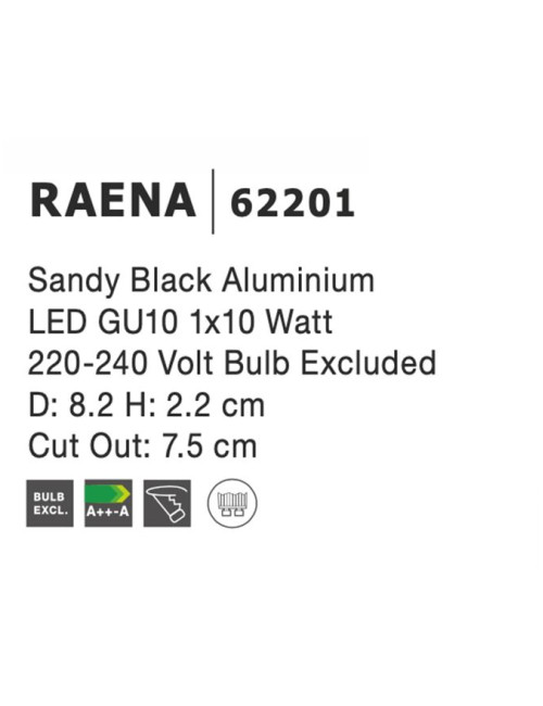 Einbauleuchte Raena Ø8,2