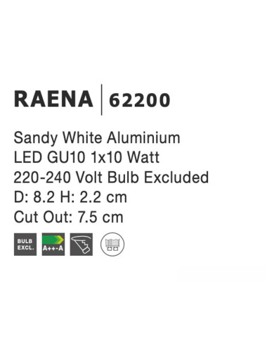 Einbauleuchte Raena Ø8,2