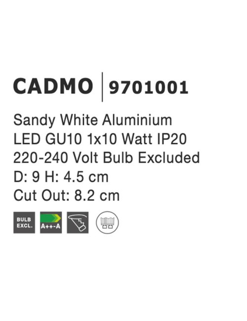 Einbauleuchte Cadmo Ø9