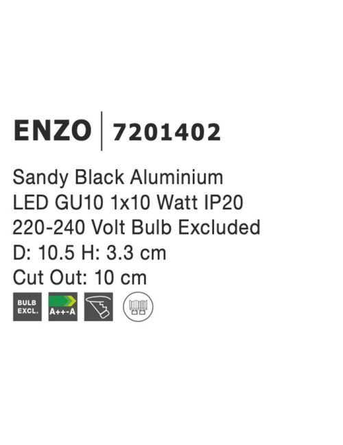 Iebūvējama lampa Enzo Ø10,5