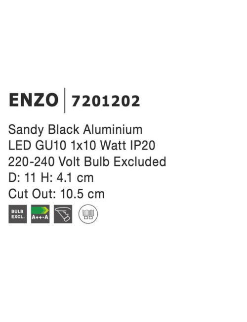 Iebūvējama lampa Enzo Ø11