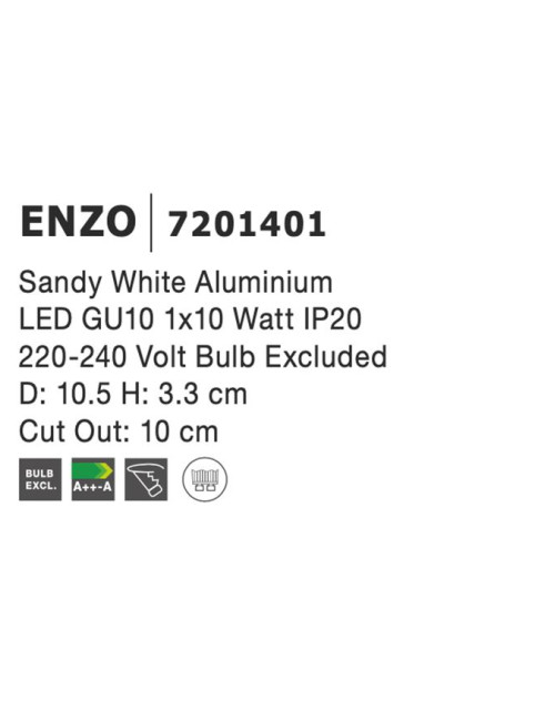 Iebūvējama lampa Enzo Ø10,5