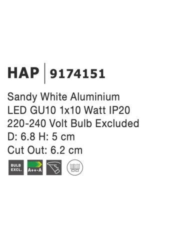 Nova Luce Recessed lamp Hap Ø6,8 9174151 | TavaGaisma.lv/en