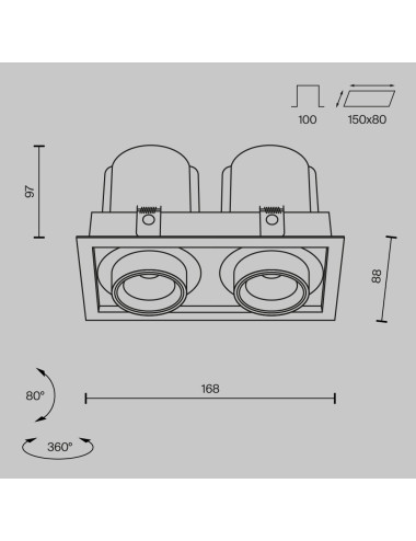 Maytoni Įmontuojamas šviestuvas Hidden LED DL095-02-10W3K-W | TavaGaisma.lv/lt