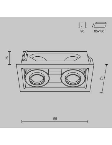 Maytoni Įmontuojamas šviestuvas Metal Modern LED DL093-02-10W3K-W | TavaGaisma.lv/lt