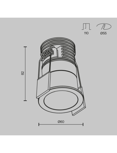 Maytoni - Minor Ø6 LED DL089-9W3K-BW iebūvējamā lampa | TavaGaisma.lv