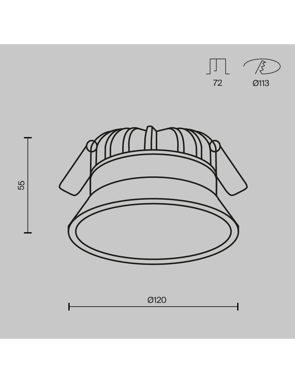 Recessed lamp Okno Ø12 LED IP44