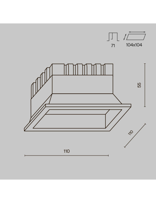 Recessed lamp Okno LED IP44