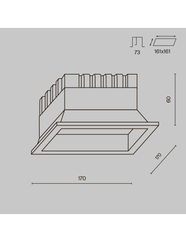 Maytoni Recessed lamp Okno LED IP44 DL056-24W3-4-6K-W | TavaGaisma.lv/en