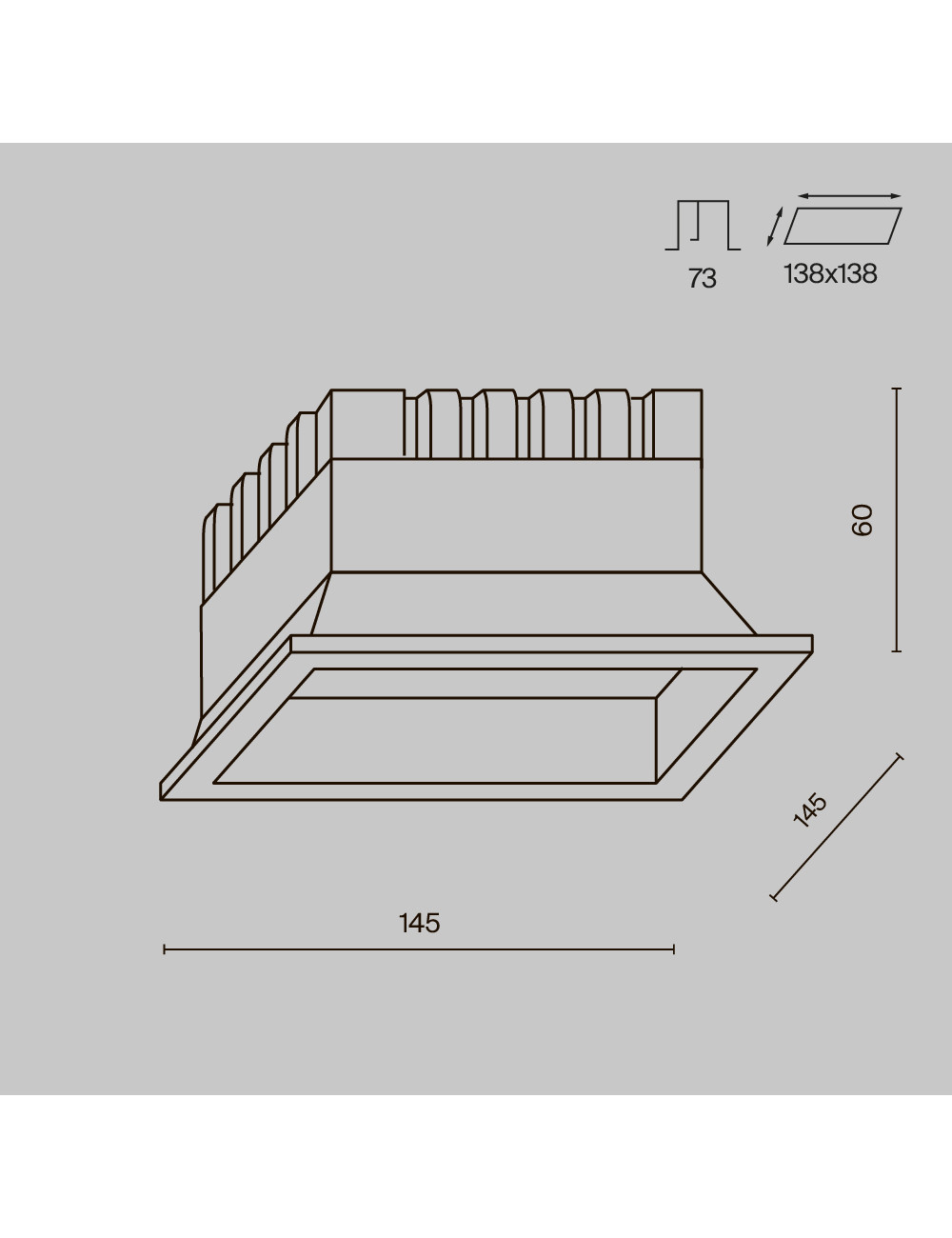 Recessed lamp Okno LED IP44